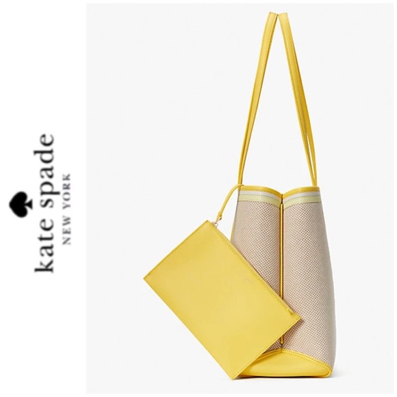 NWT Kate Spade all day tote beige yellow - Picture 3 of 7